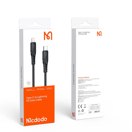 Picture of Mcdodo Type -C to Lightning PD Data Cable 36W | 1.2M Black