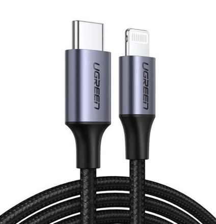 Picture of UGREEN USB-C to Lightning M/M Cable Aluminum Shell Braided 2m (Black)