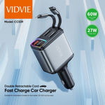 Picture of VIDVIE Double Retractable Cord Fast Charge Car Charger (CC539) — Type-C & Lightning